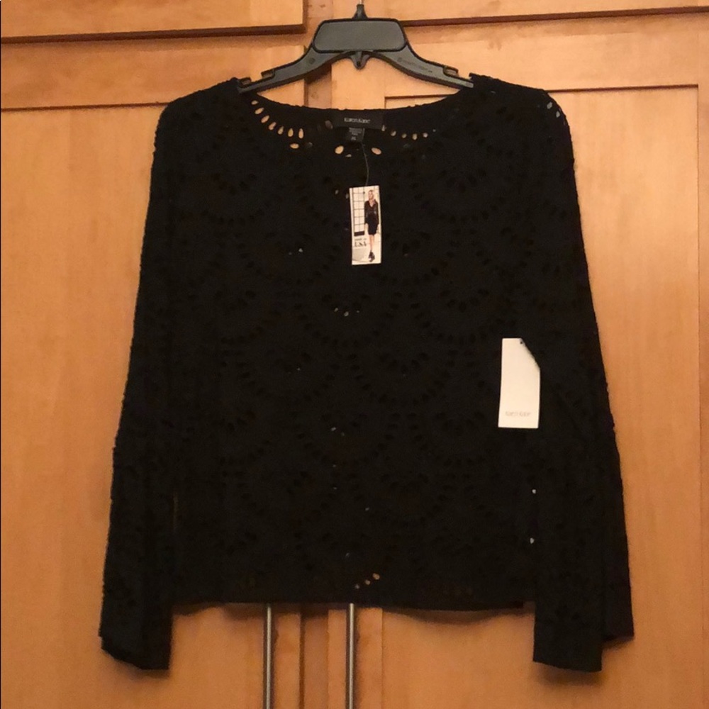 Karen Kane Bella Blue Eyelet Top